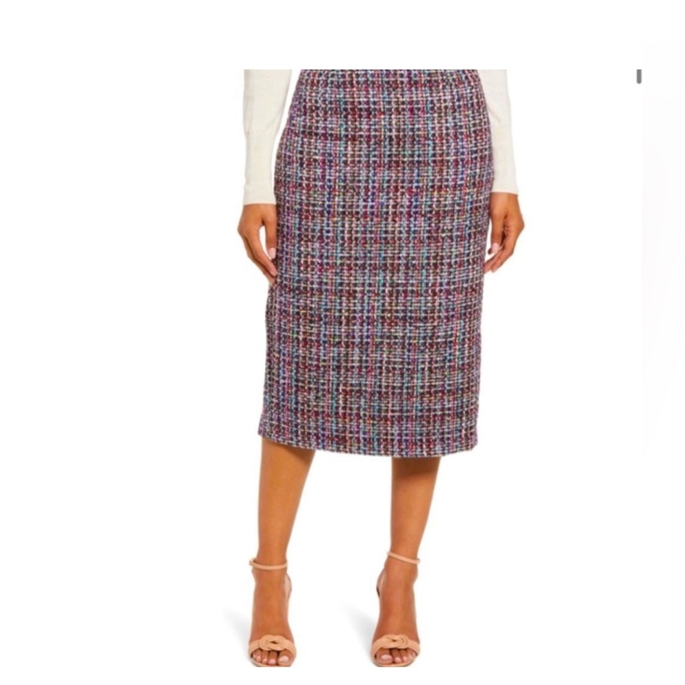 Halogen - Midi/Tea Length Colorful Tweed Skirt - Size 0 - NWOT